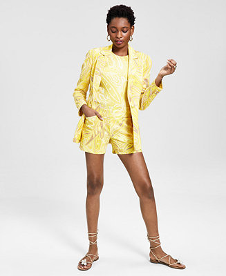 INC International Concepts Paisley-Print Ponte Single-Breasted Blazer, Created for Macy's & Revie... | Macys (US)