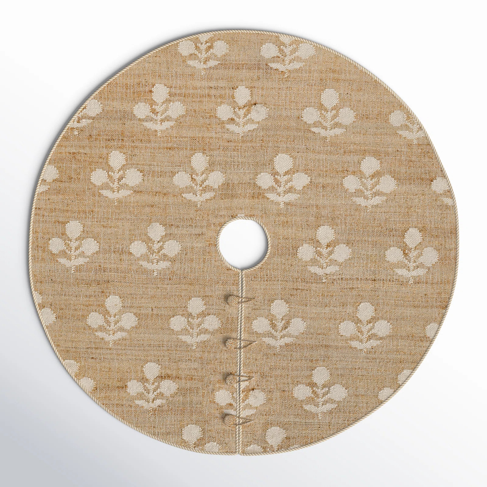 Erin Gates by Momeni Orchard Bloom Natural Hand Woven Wool and JuteTree Skirt 5' X 5' Round | Way... | Wayfair North America