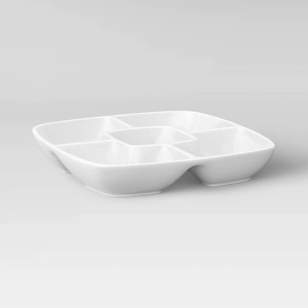 Square Porcelain Divided Serving Platter 11.5" White - Threshold™ | Target