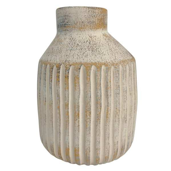 Neutral Ceramic Vase, 8", sold by At Home | At Home