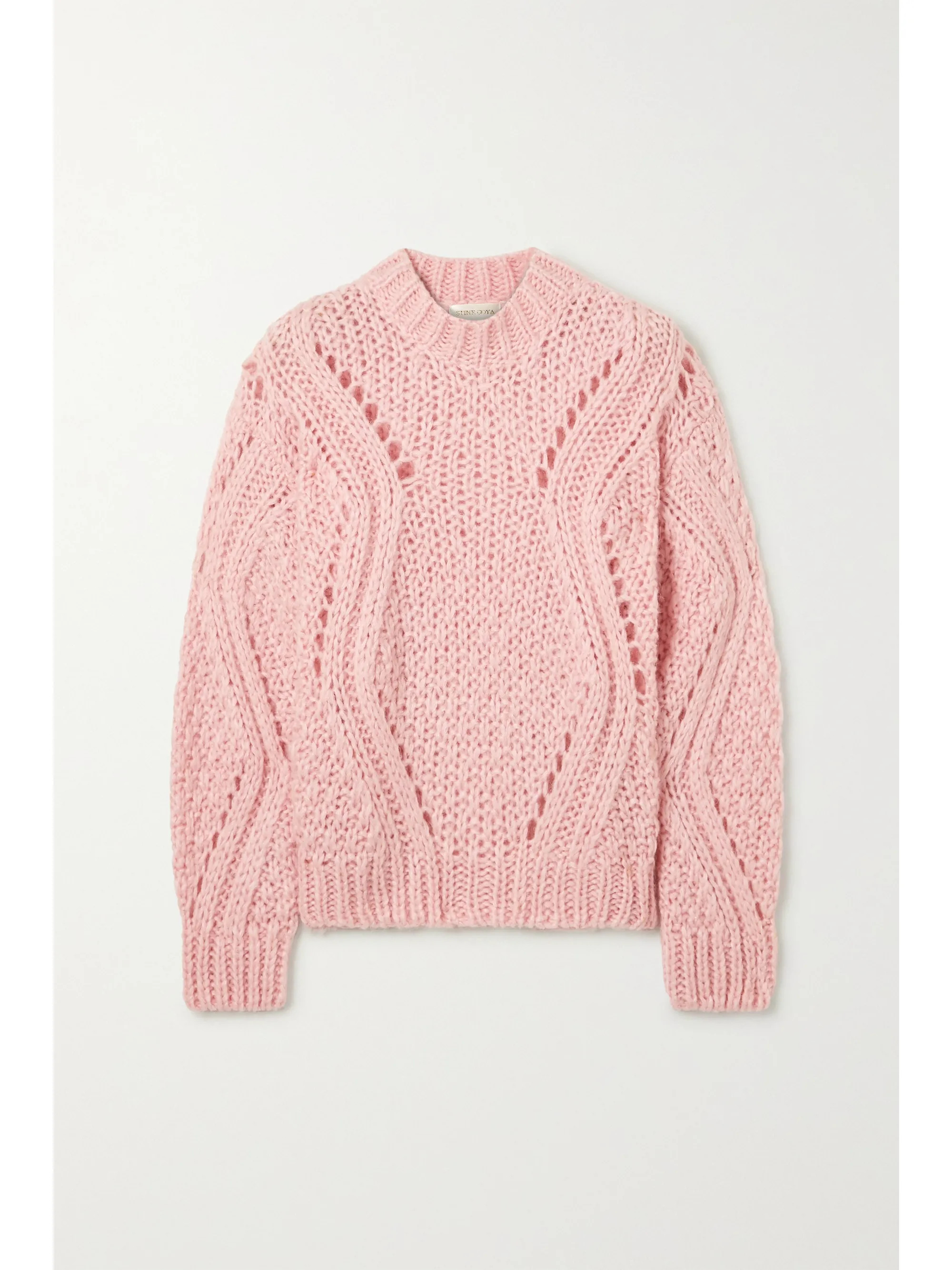 Baby pink Alex cable-knit sweater | Stine Goya | NET-A-PORTER | NET-A-PORTER (US)