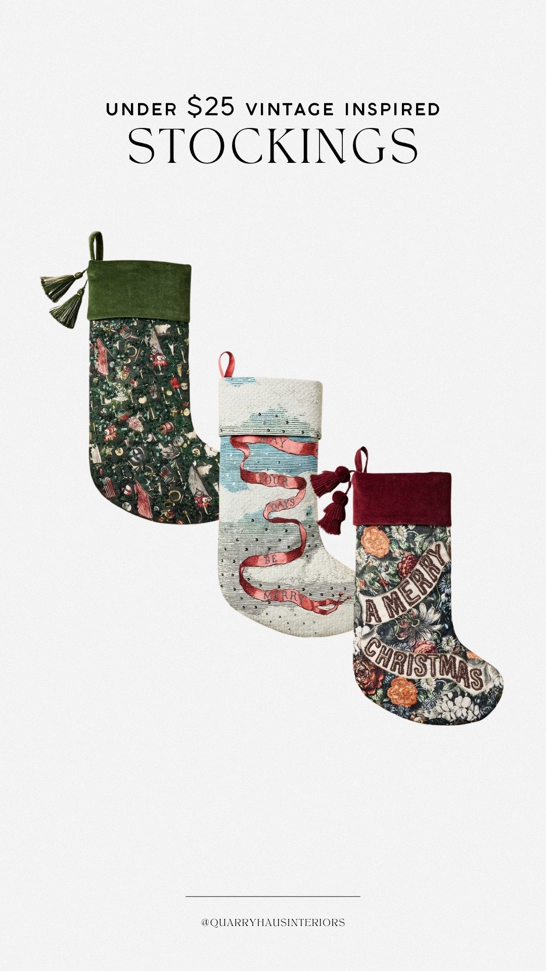These budget friendly Christmas stockings give a nod to vintage needlepoint designs at an amazing price point - just $25! 

Christmas holiday decor decorating family mantle 

#LTKHome #LTKFindsUnder50 #LTKHoliday