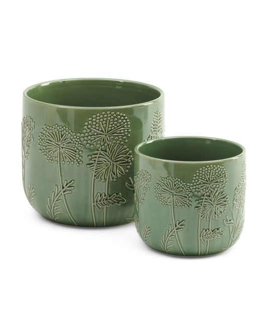 2pk 6in And 8in Floral Embossed Planter Set | Plants & Planters | Marshalls | Marshalls