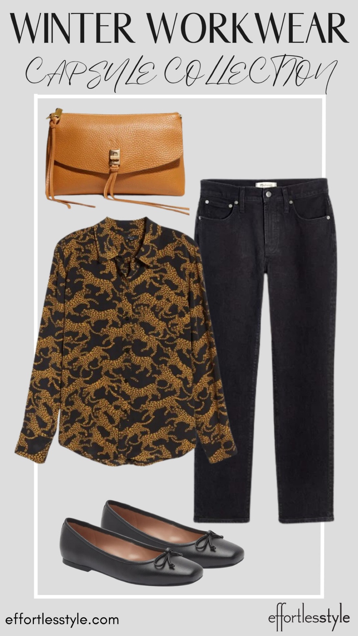 Printed Blouse + Black Jeans + Ballet Flats

#LTKstyletip #LTKSeasonal #LTKworkwear