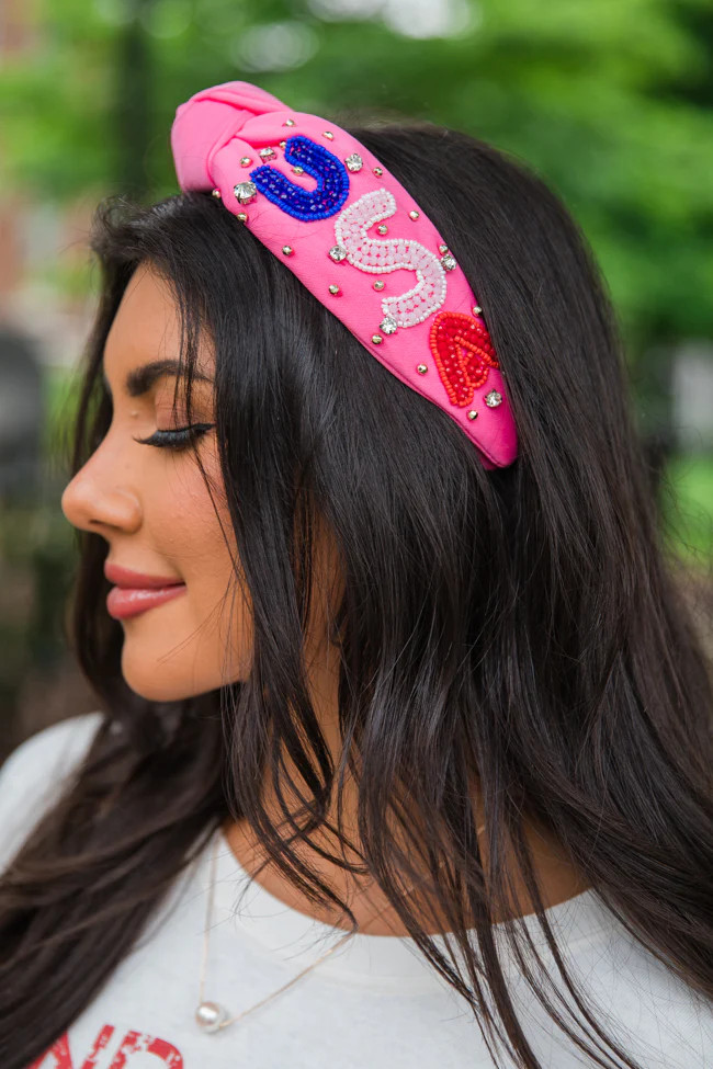 Pink USA Headband | Pink Lily