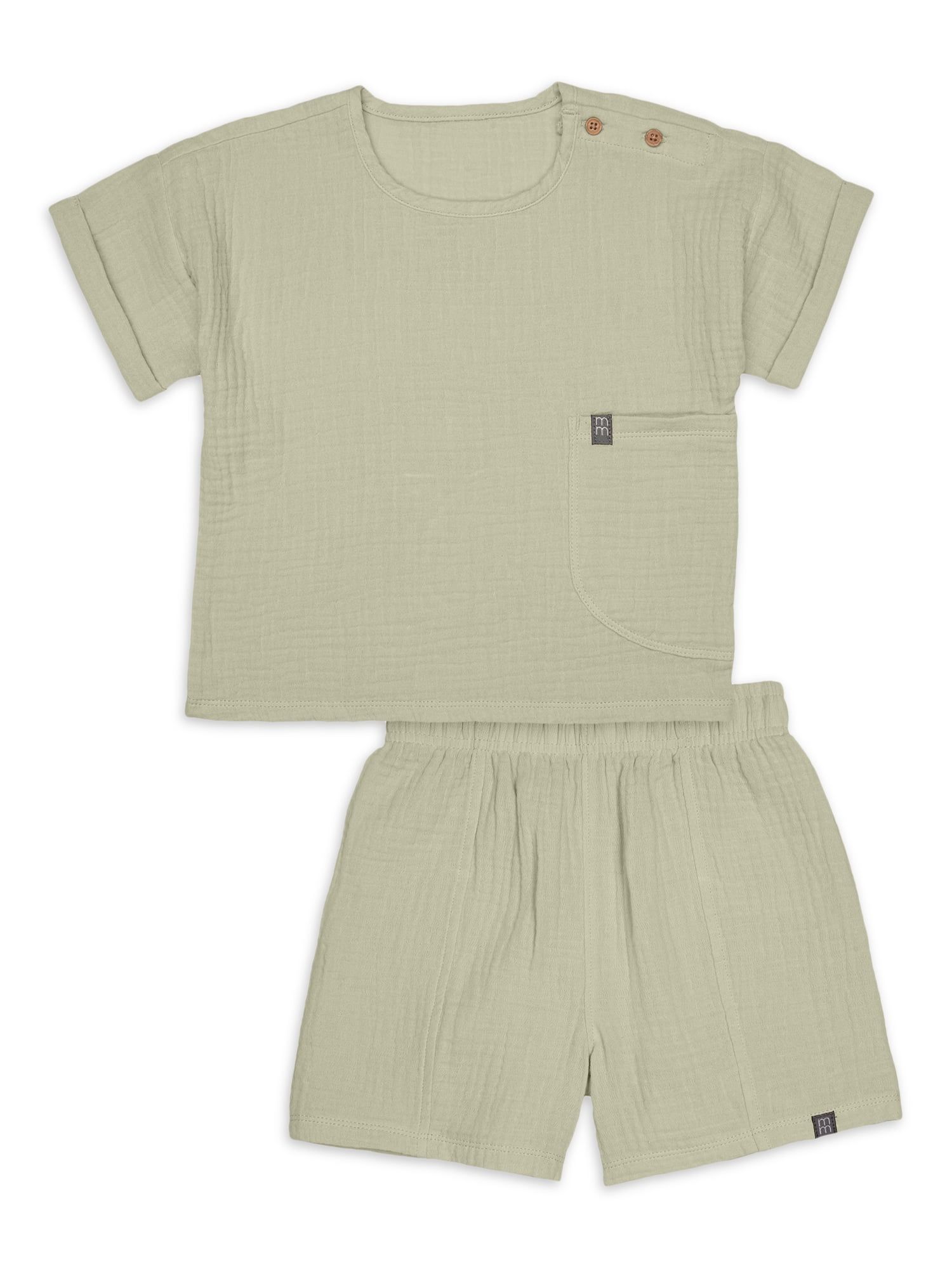 Modern Moments by Gerber Toddler Boy Casual Cotton Gauze Outfit Set, Sizes 12M-5T | Walmart (US)