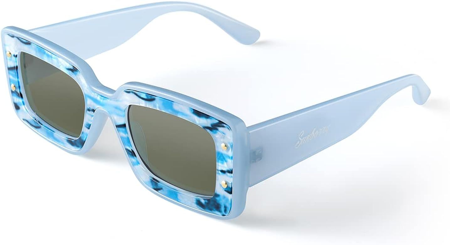 SUNBORRY Women's Sunglasses Rectangle Recycled Frame UV400 Protection Lens Fashion Sun Glasses fo... | Amazon (US)