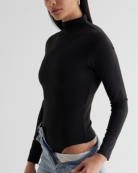 Body Contour High Compression Mock Neck Long Sleeve Bodysuit | Express