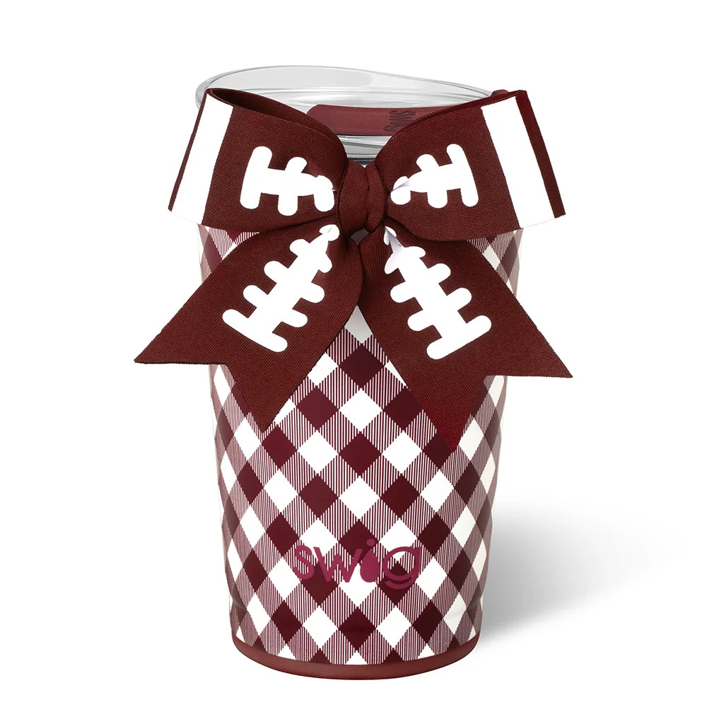 Gameday Gingham Maroon Party Cup 24oz | Swig Life