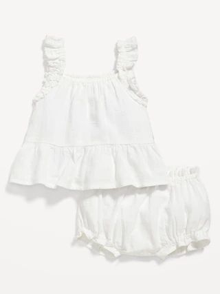 Sleeveless Ruffle-Trim Top and Bloomers Set for Baby | Old Navy (CA)