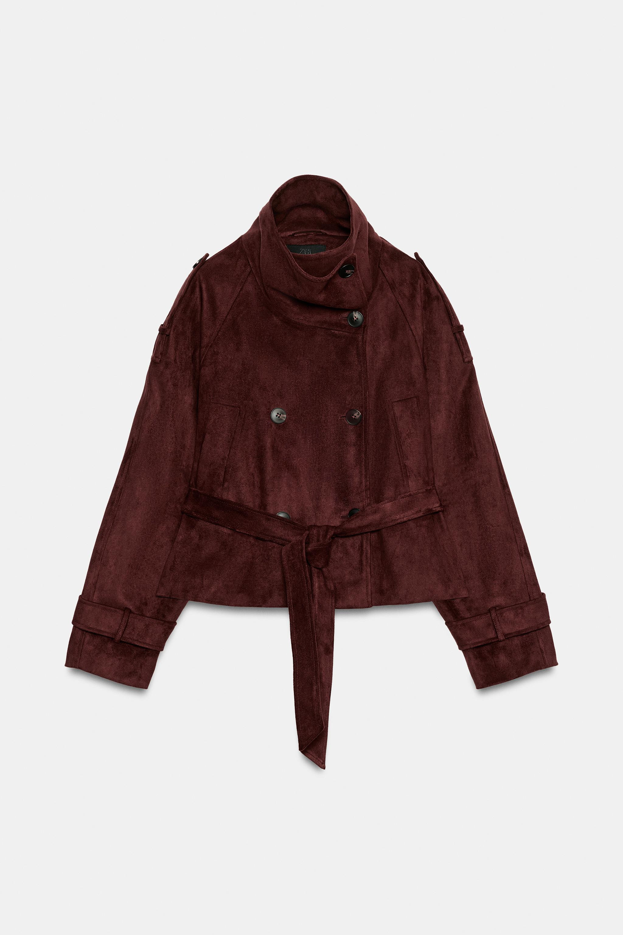 FAUX SUEDE BELTED JACKET | Zara US