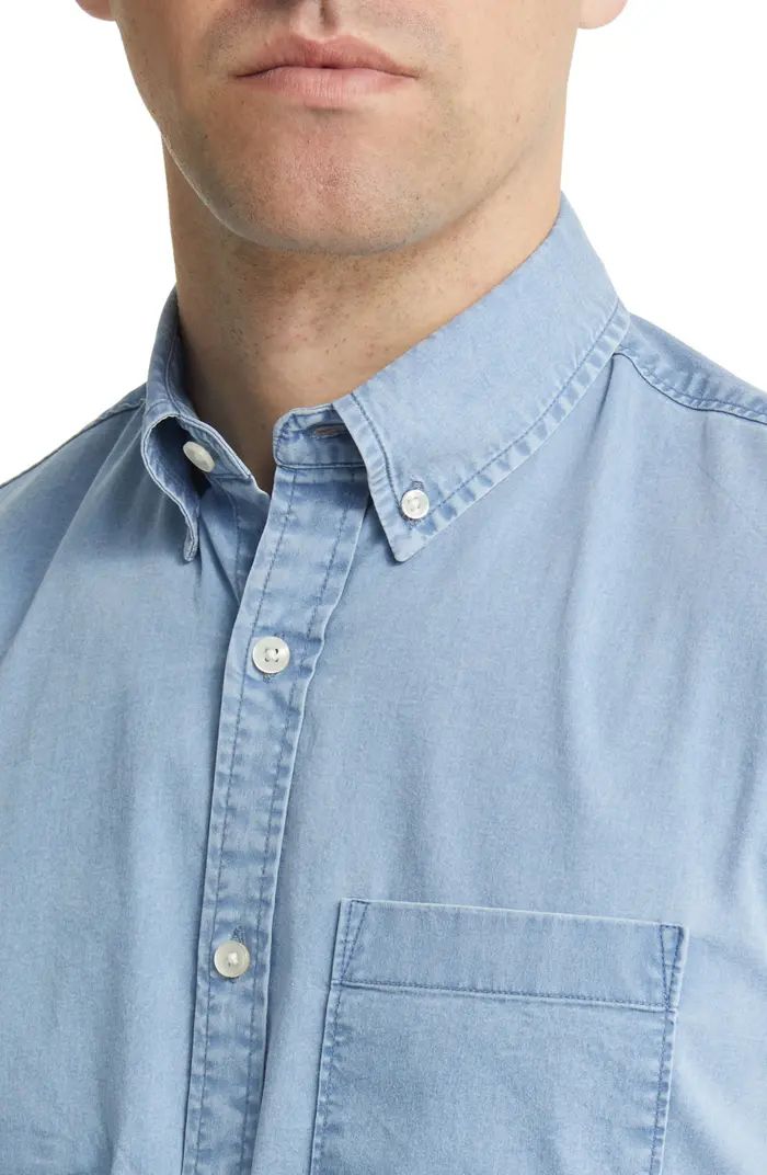 Trim Fit CoolMax® Denim Button-Down Shirt | Nordstrom