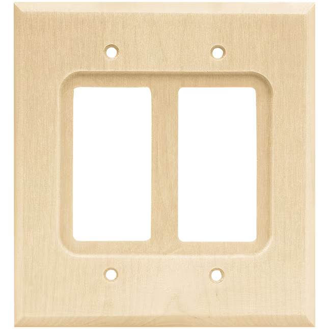 allen + roth Wood Square 2-Gang Standard Size Light Wood Indoor Decorator Wall Plate | Lowe's
