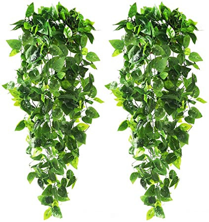 CEWOR 2pcs Artificial Hanging Plants 3.6ft Fake Ivy Vine Fake Ivy Leaves for Wall House Room Pati... | Amazon (US)
