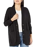 The Drop Women's Carrie Oversized Button Front Patch Pocket Cardigan Sweater, Black, XS | Amazon (US)