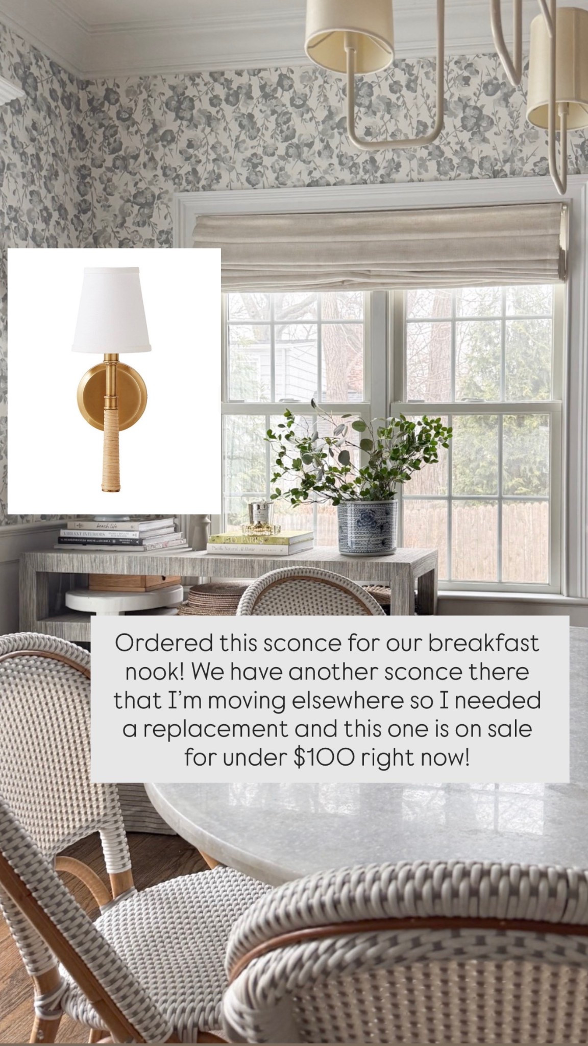 Ordered this sconce for our breakfast nook! We have another sconce there that I’m moving elsewhere so I needed a replacement and this one is on sale for under $100 right now!

#LTKSeasonal #LTKSaleAlert #LTKHome
