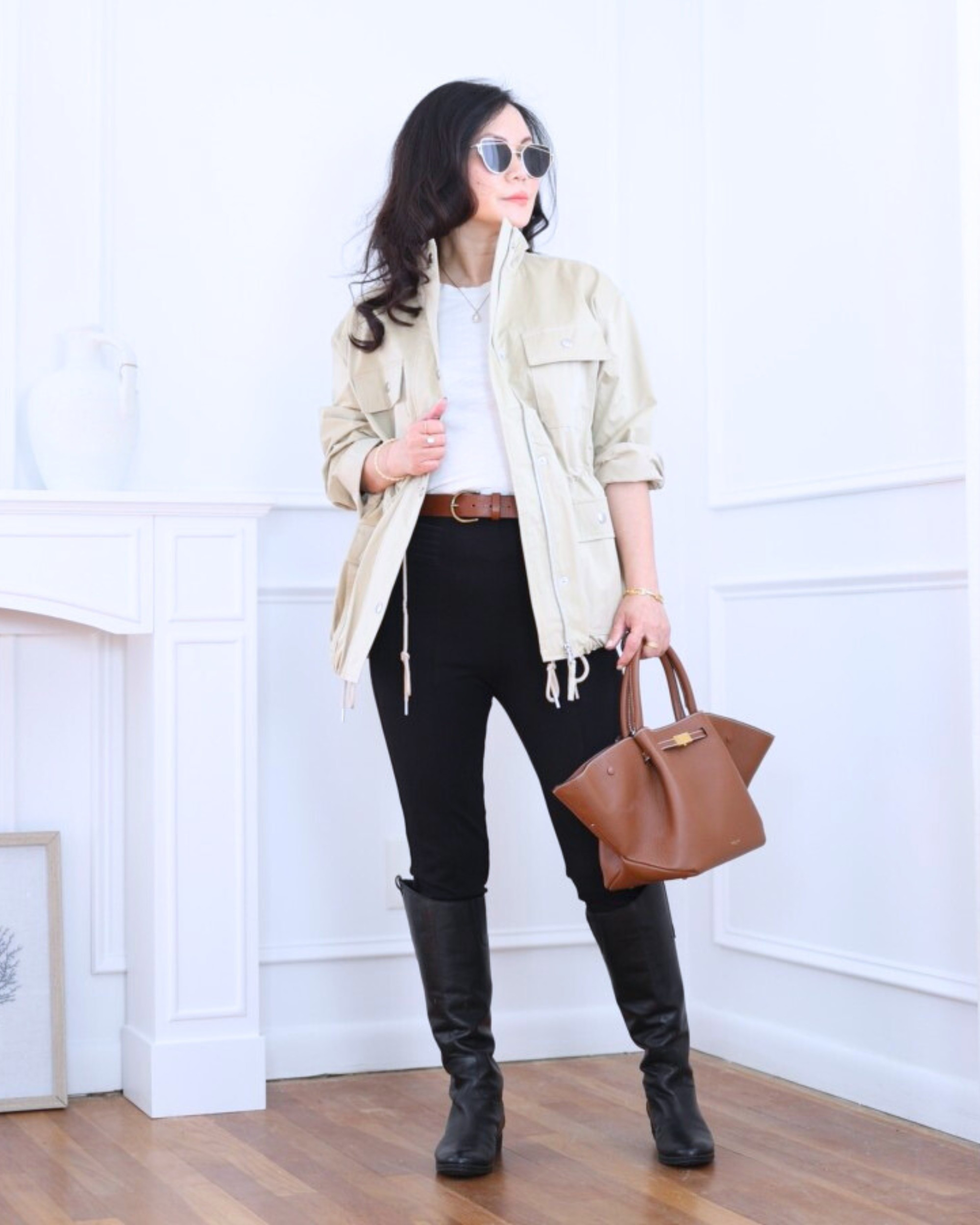 Utility jacket from LOFT layered over a white tee, paired with leggings and Sam Edelman tall riding boots — practical, polished, and perfect for an easy everyday look. I’m 5’2, wearing size XS.

#LTKootd #LTKPetite #LTKOver40