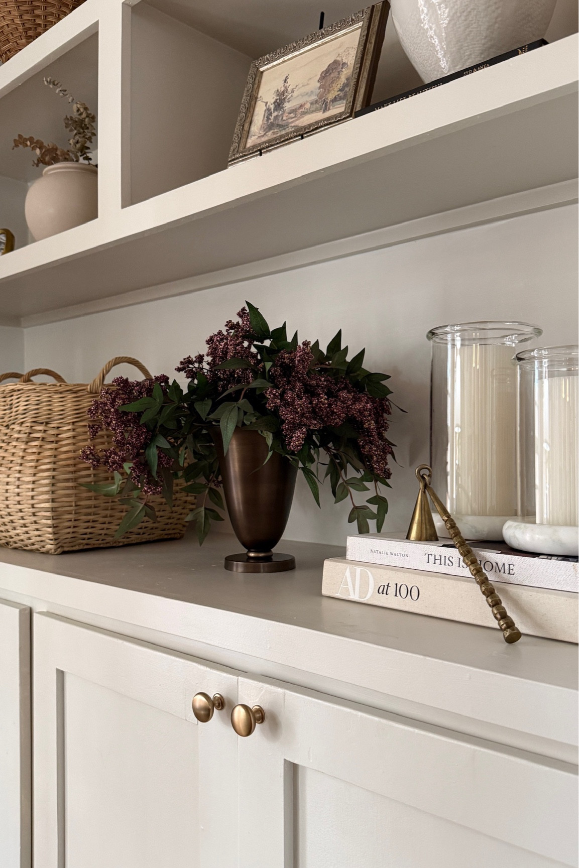 Cozy spring decor on our great room shelves 🤍

#LTKHome