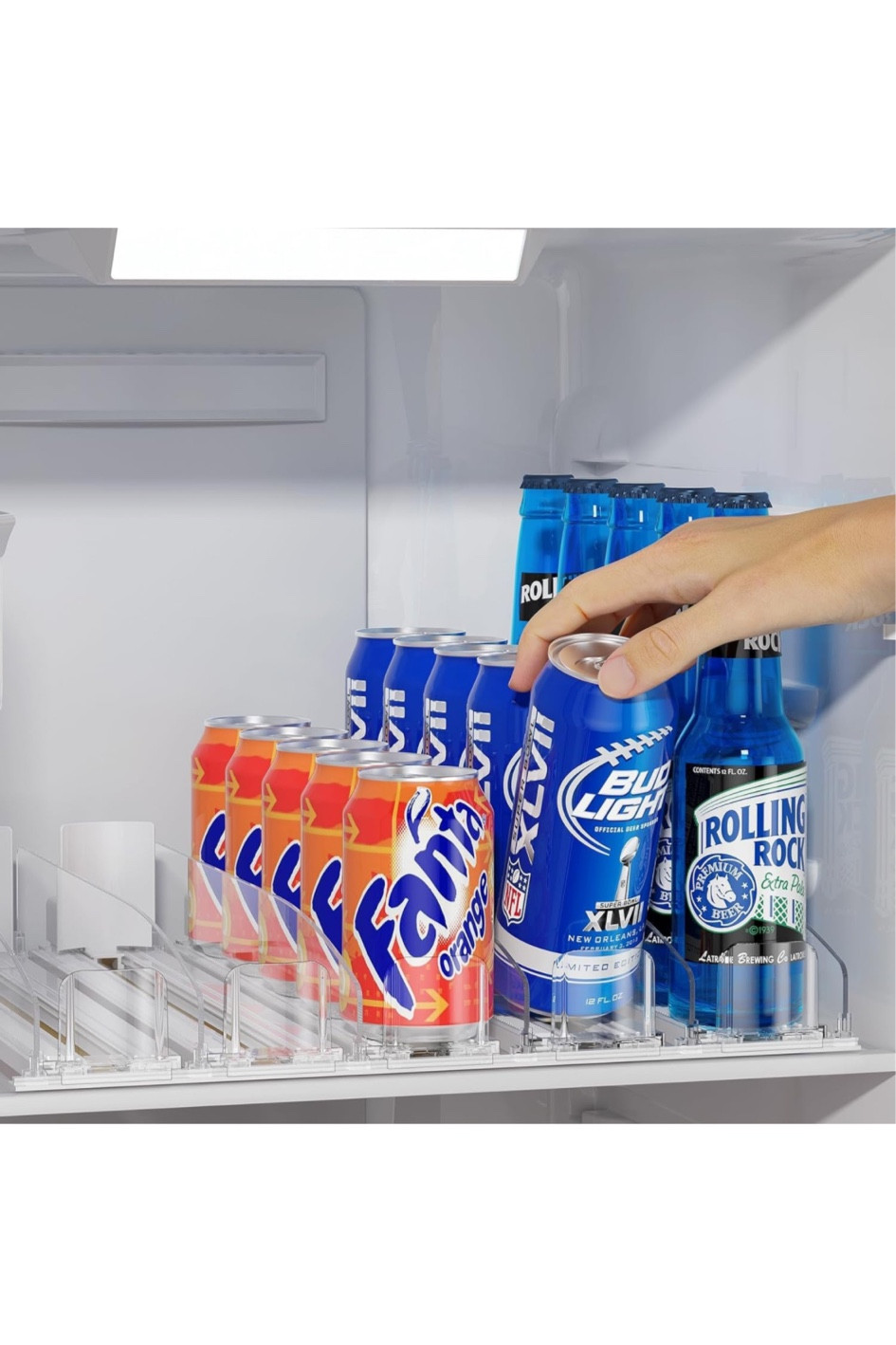 Fridge organization for cans. Could even use in the pantry for canned goods! 

#LTKHome #LTKFamily #LTKFindsUnder50