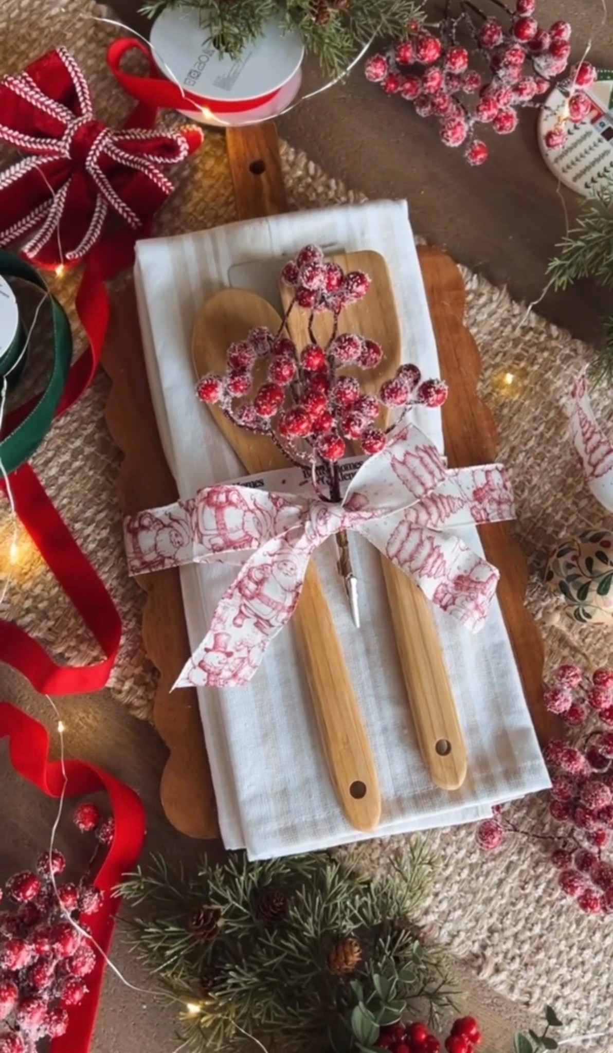 Elegant and affordable last minute gift idea at Walmart with this scalloped edge cutting board, pretty dish towels and bamboo kitchen utensils. Finish with a ribbon and ornament. #hostess gift idea

#LTKGiftGuide #LTKFindsUnder50 #LTKHoliday