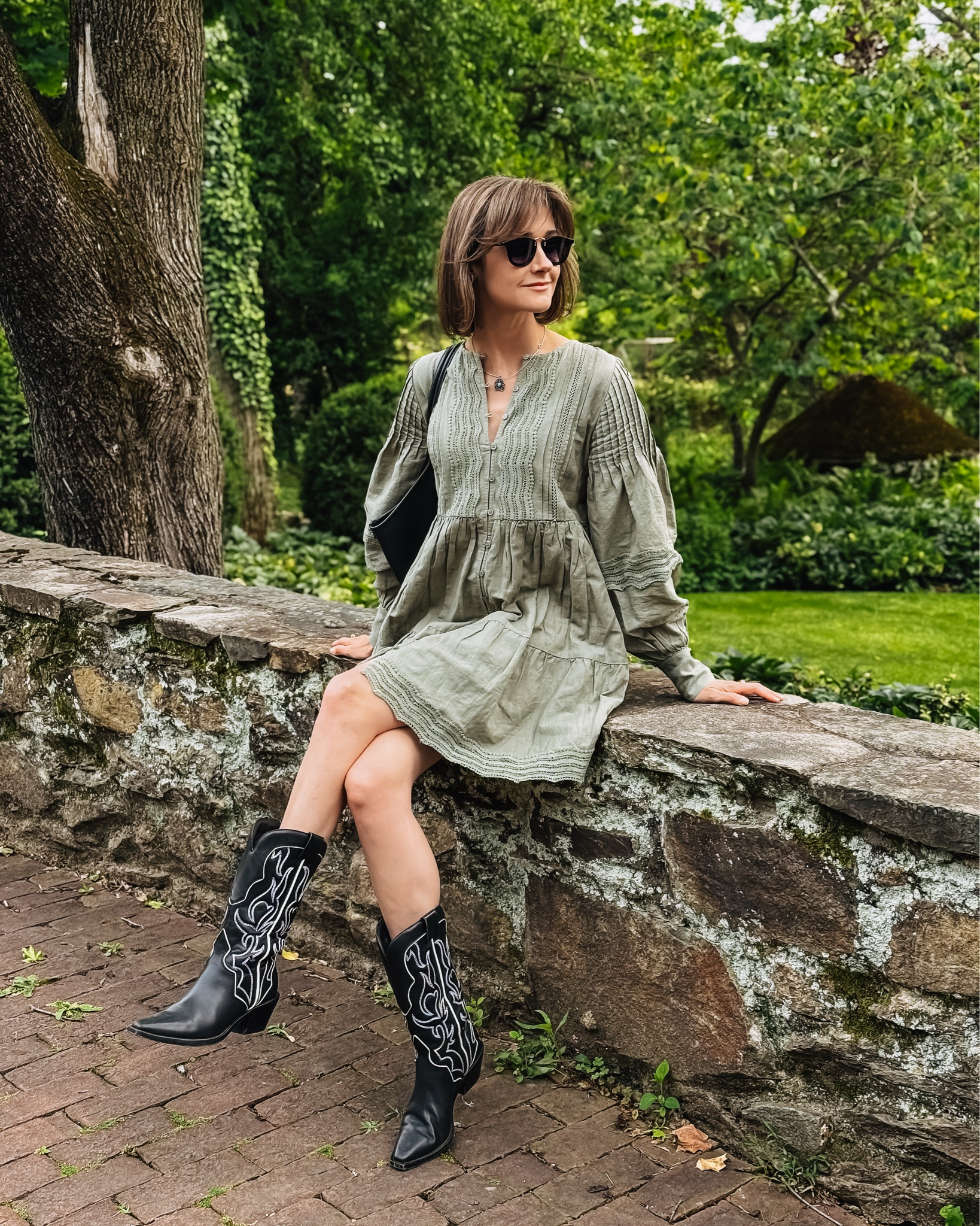 This sage linen dress is perfect for summer and I love how it looks styled with cowboy boots and a denim jacket!

#LTKShoeCrush #LTKSummerEdit #LTKSeasonal