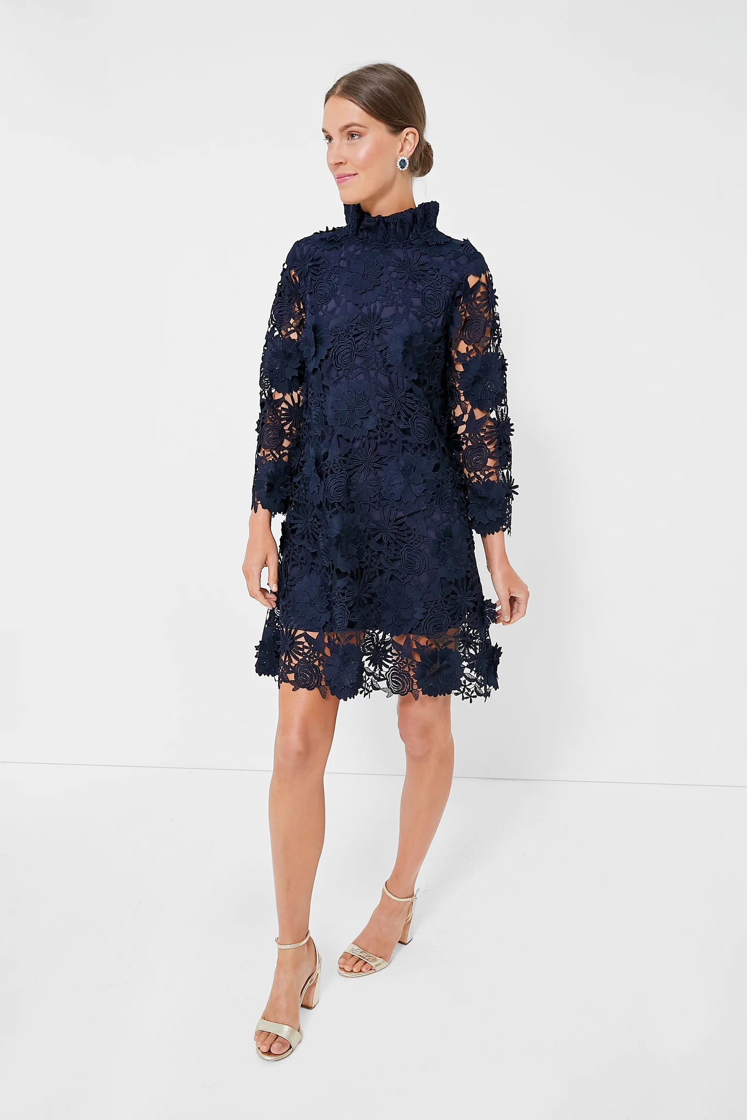 Navy Guipure Lace Daphne Dress | Tuckernuck (US)