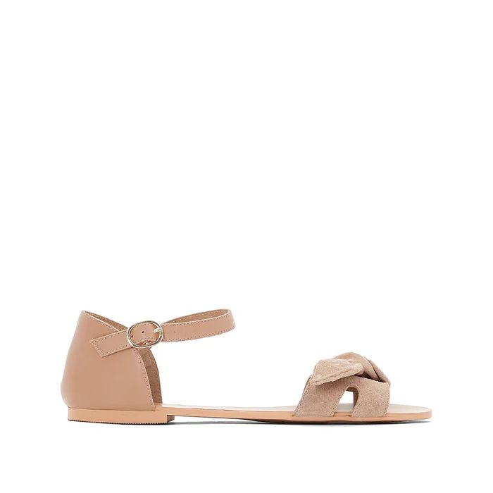 Leather Sandals with Bow Detail | La Redoute (UK)