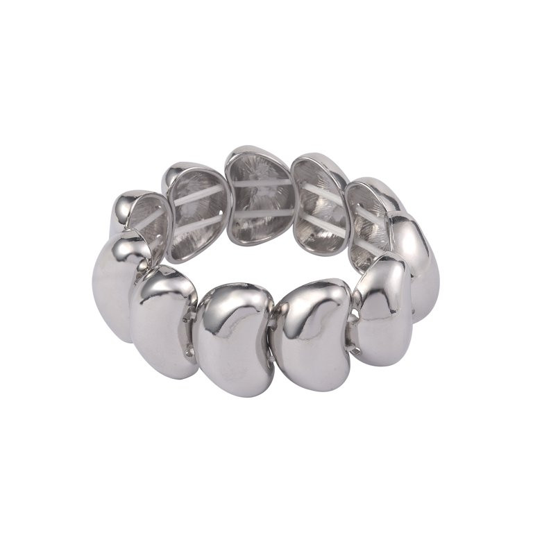 Time and Tru Women's Silver-Tone Wavy Metal Stretch Bracelet | Walmart (US)