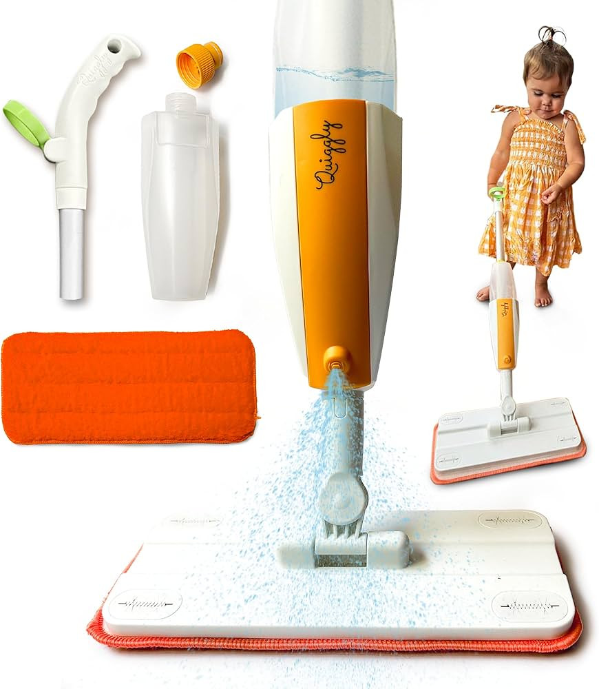 Quiggly Toddler Spray Mop – Two-Handed Design for Ages 3–5 with Real Water Sprayer – Montes... | Amazon (US)