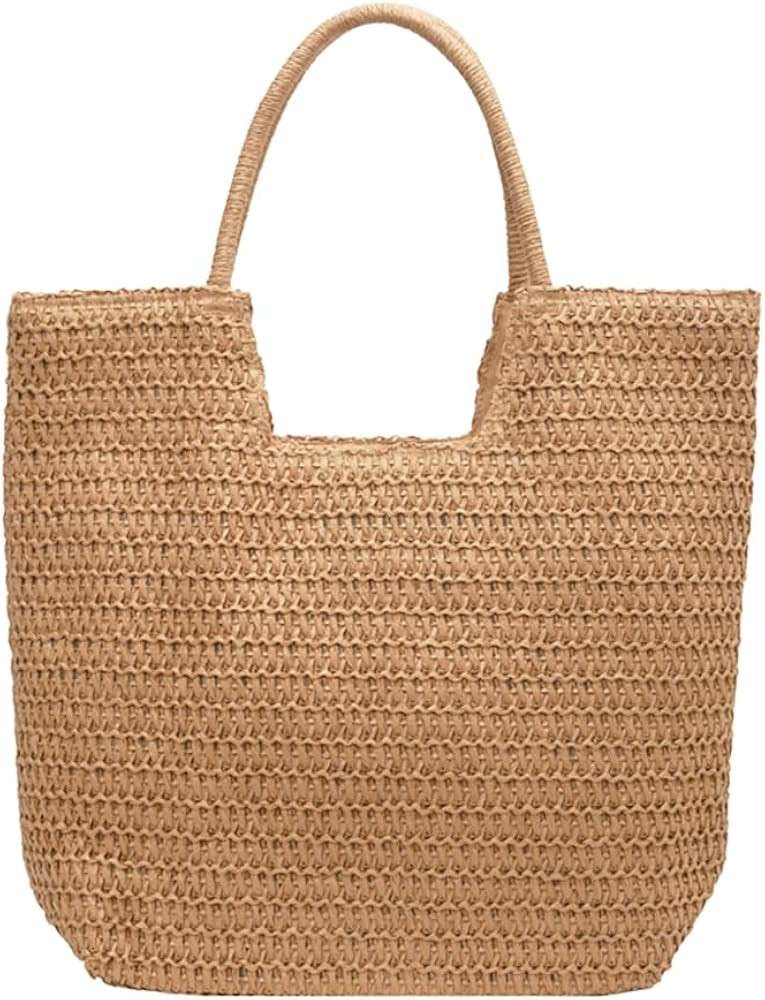 Afashor Shoulder Bags for Women Beach Chic Tote Bag Leisure Vacation Hobo Bag with Zipper Closure | Amazon (US)