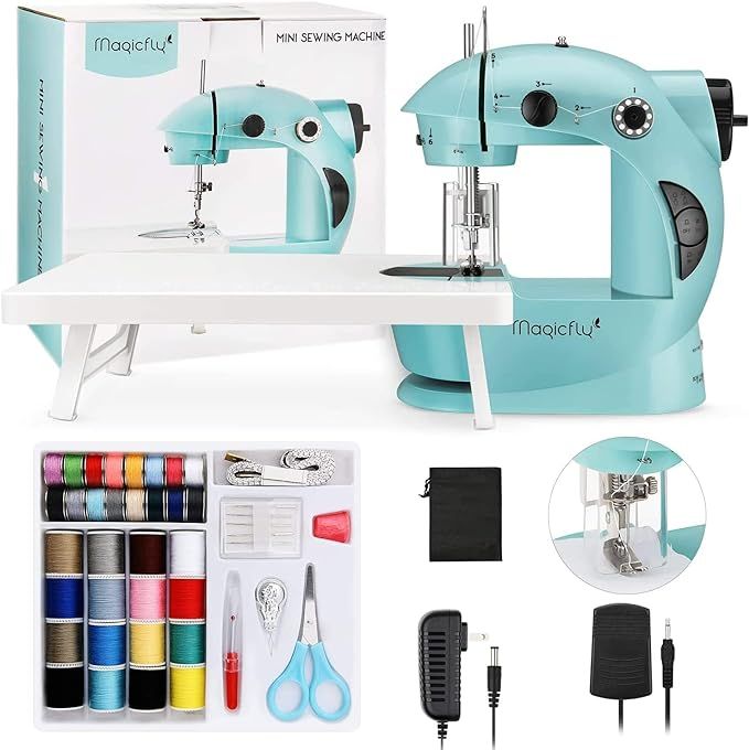 Magicfly Mini Sewing Machine with Extension Table, Dual Speed Portable Sewing Machine for Beginne... | Amazon (US)