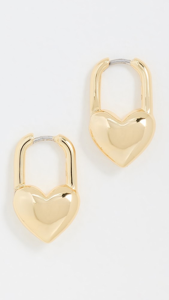 Heart Padlock Huggies | Shopbop