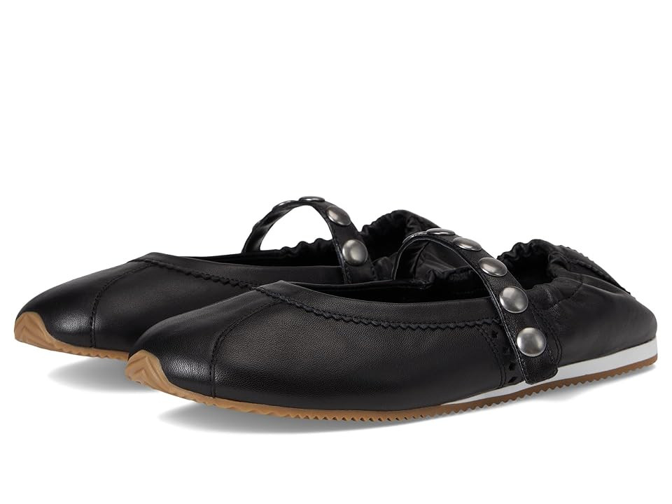 Steve Madden Anaya Women's Flat Shoes Black Leather Stud: 8.5 M, Synthetic | Zappos.com