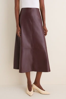 Wine Leather Veronica Skirt | Tuckernuck (US)