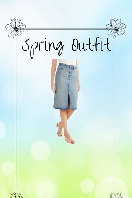 Spring outfit 
Denim skirt 
Midi skirt 
Work wear 
Walmart fashion 

#LTKworkwear #LTKfindsunder50