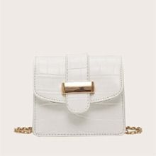 Mini Croc Embossed Chain Crossbody Bag | SHEIN