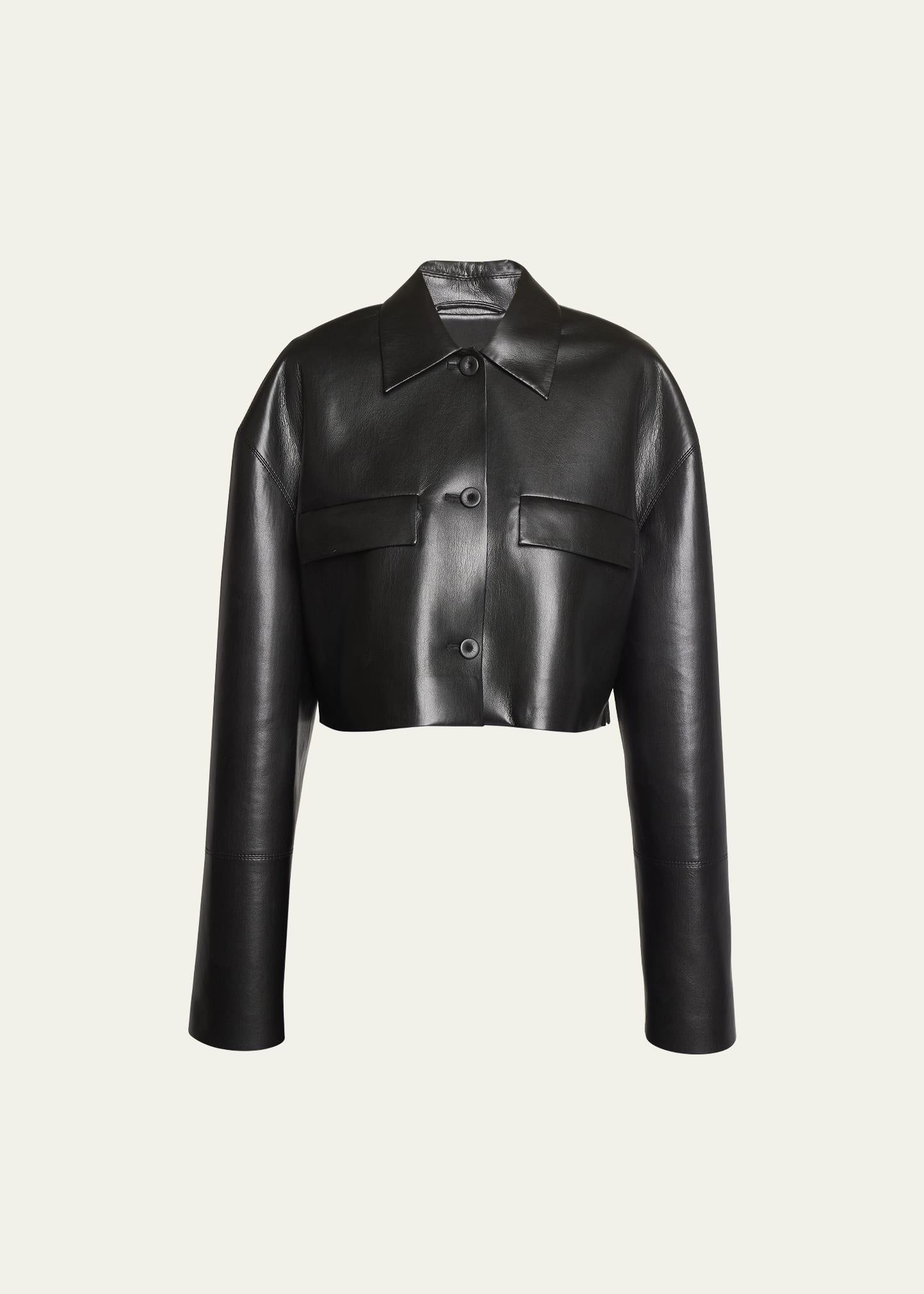 Nanushka Holleen Vegan Leather Cropped Jacket | Bergdorf Goodman