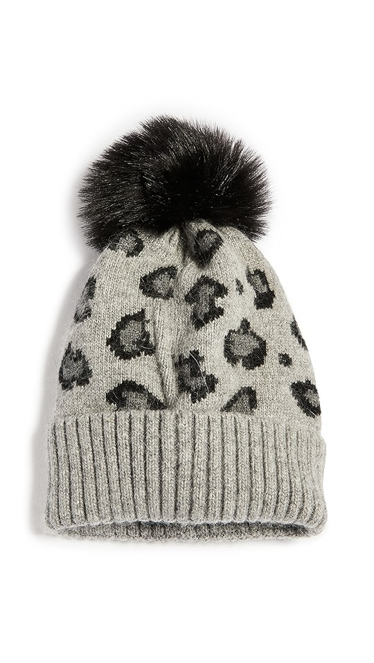Adrienne Landau Leopard Print Hat with Pom | SHOPBOP | Shopbop