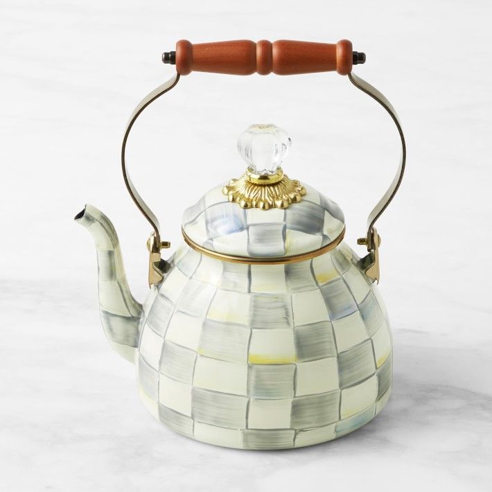 MacKenzie-Childs Sterling Check Teakettle, 2-Qt. | Williams-Sonoma