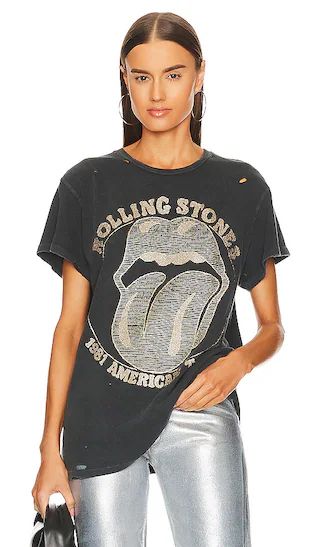 the Rolling Stones Destroyed Tee in Coal With Glitter | Revolve Clothing (Global)