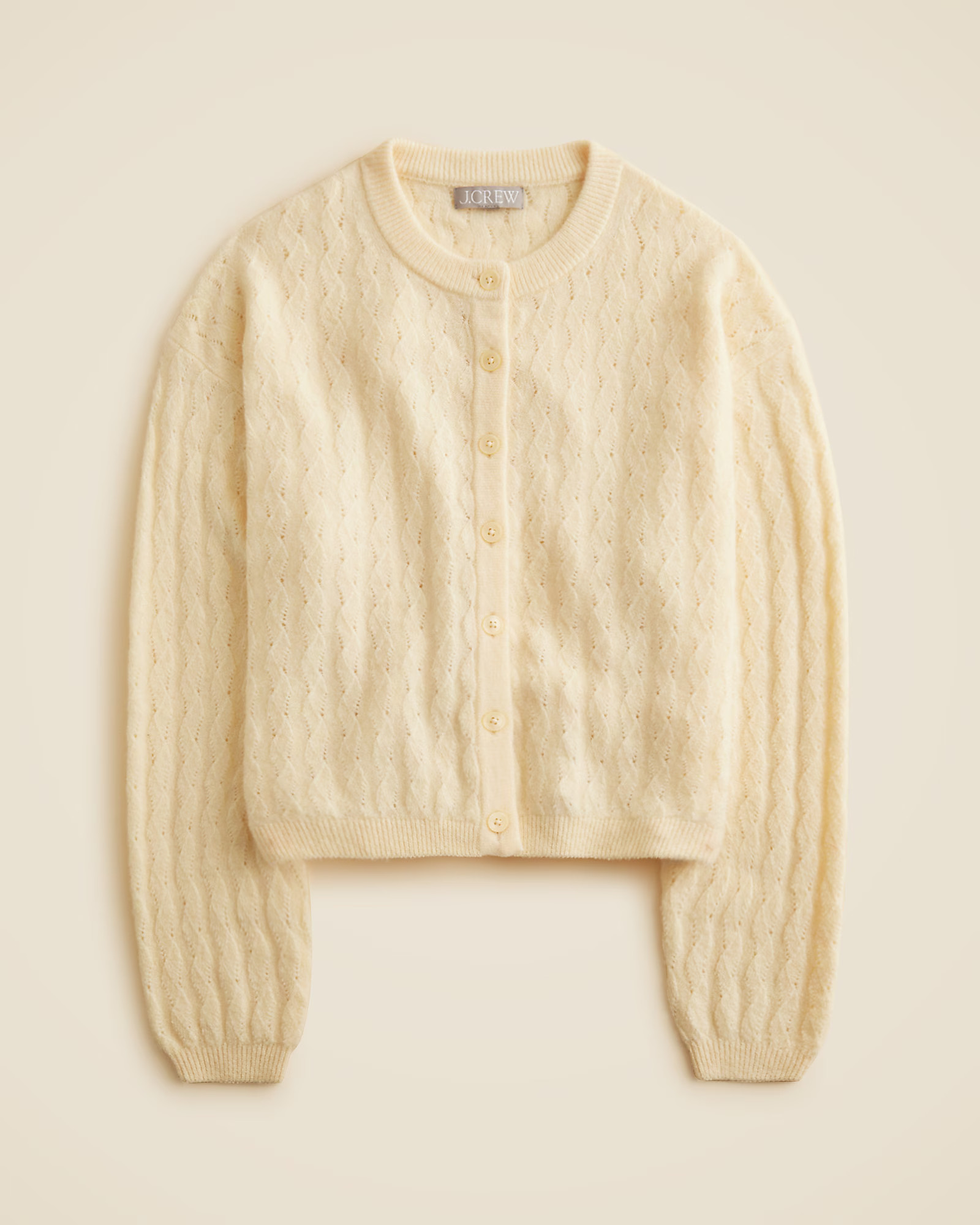 Supersoft pointelle bubble-hem cardigan | J. Crew US