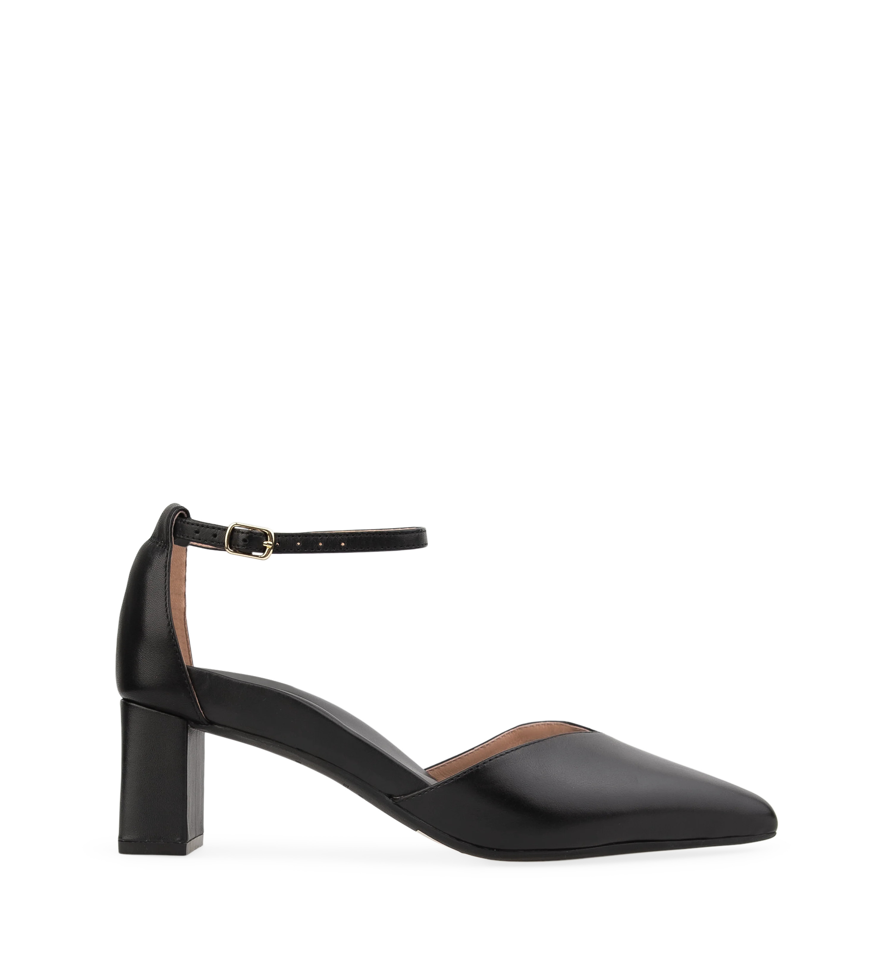 Buteo Black Leather Low Heels - Bared Footwear | Bared Footwear