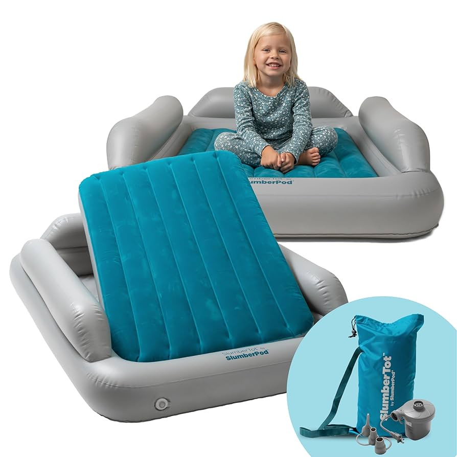 SlumberPod SlumberTot Inflatable Toddler Travel Bed - Portable Kids Air Mattress with Safety Bump... | Amazon (US)