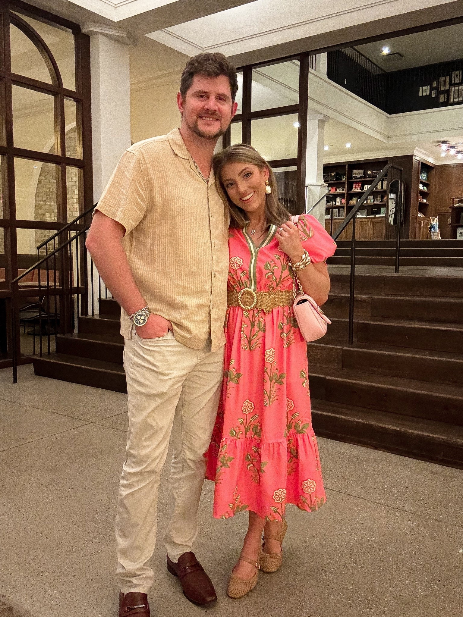 Charleston date night 🤍✨ Last night Hayden and I had dinner at High Cotton and it was such a beautiful evening in the city. If you’re visiting Charleston, this spot is definitely worth adding to your list — amazing food and the perfect atmosphere for a night out.

My outfit is all Amazon and I’m obsessed with how it came together! This pink floral maxi dress has the prettiest details and feels so perfect for spring and warm Charleston nights. I paired it with a woven belt, raffia Mary Jane flats, and a mini pink bag for the cutest coastal date night look. Hayden’s new textured button down is a great Target find and perfect for dressing up while still keeping things relaxed.

Charleston style always has my heart… cute dresses, warm evenings, and a good date night with my favorite person. 🩷

If you’re planning a Charleston trip or spring getaway, this outfit would be perfect for dinner, walking around downtown, or a night out by the water.

#charlestonstyle #charlestonsc #charlestontrip #charlestondatenight #amazonfashionfinds #amazonfashion #amazonstyle #springdress #springstyleinspo #datenightoutfit #southernstyle #coastalstyle #amazonoutfit #affordablefashion #springfashionfinds

#LTKPetite #LTKootd #LTKTravel