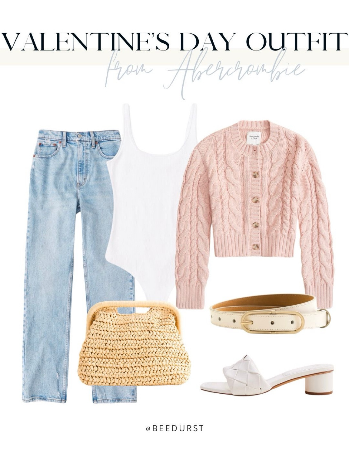 Valentine’s Day outfit from Abercrombie, date night outfit, winter outfit, Valentines day date night outfit, pink sweater, pink cardigan, jeans, purse, white heels, belt, white bodysuit

#LTKSeasonal #LTKstyletip #LTKfindsunder100