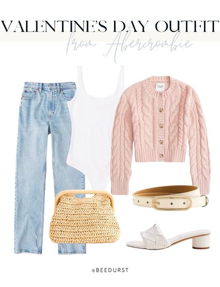 Valentine’s Day outfit from Abercrombie, date night outfit, winter outfit, Valentines day date night outfit, pink sweater, pink cardigan, jeans, purse, white heels, belt, white bodysuit

#LTKSeasonal #LTKstyletip #LTKfindsunder100