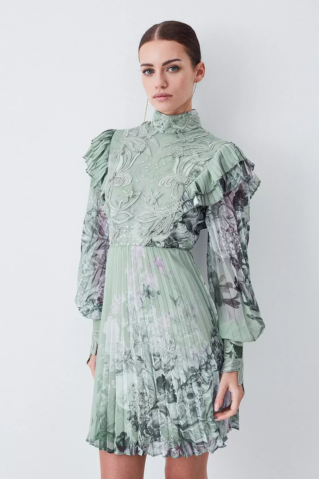 Lydia Millen Lace Trim Floral Maxi Dress | Karen Millen