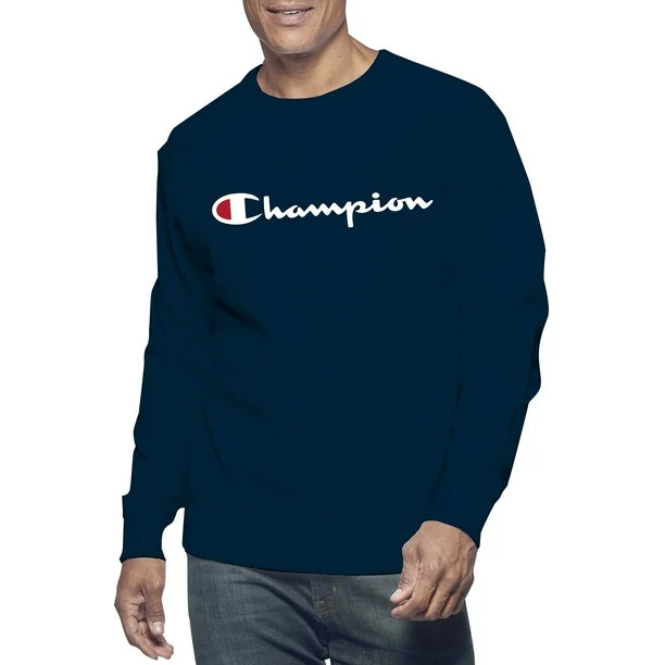 Champion Big & Tall Men's Classic Script Logo Long Sleeve Graphic Tee Shirt, Sizes LT-6XL - Walma... | Walmart (US)