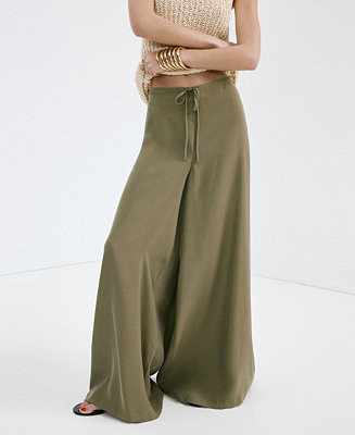 Mango Women's High-Rise Wide Leg Pants - Macy's | Macy's