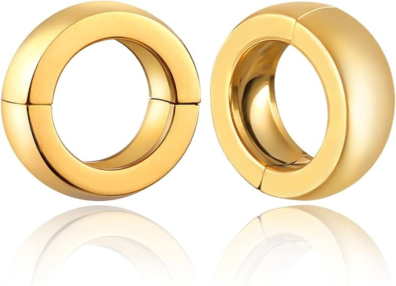 Casvort 2 PCS Womens Anti-allergic Elegant Hoop Ear Hangers Weights 316 Stainless Steel Ear Plugs... | Amazon (US)